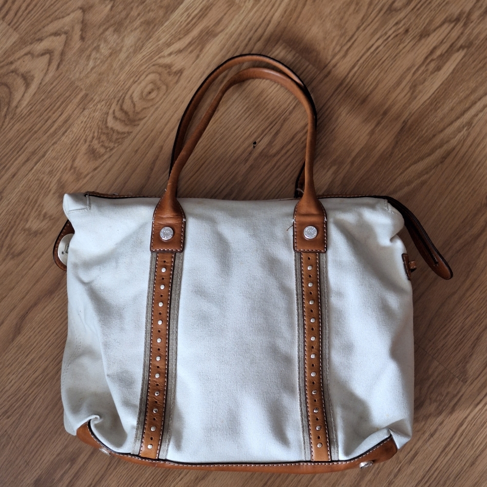 Michael Kors Canvas and Leather Shoulder Handbag